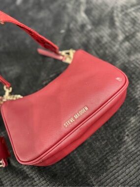 Steve Madden Crimson Shoulder Bag with Gold Logo